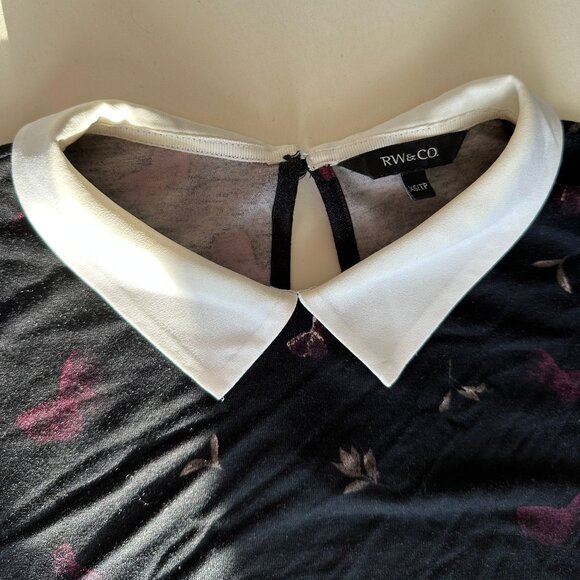 RW&Co Collared layered bow blouse - Picture 2 of 4